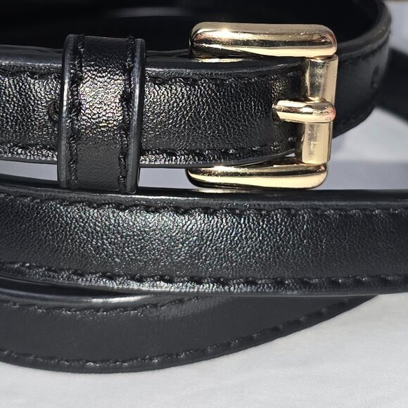 Michael Kors Black Smooth Leather REPLACEMENT STRAP ONLY Gold Hardware - Picture 2 of 3